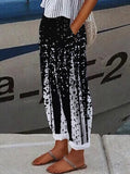 Casual Striped Bamboo Pants