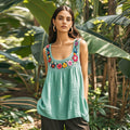 Vintage Ethnic Floral Embroidery Pattern Women's Vest elevenforest