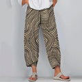 Comstylish Vintage Stripe Pattern Pattern Cropped Casual Pants