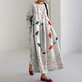 Fish Printed Loose Midi Dress elevenforest