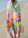 Women's Watercolor Flowers Art Print Dress elevenforest