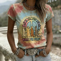 Comstylish Walk For Peace Aloka Dog In Hippie Tie Dye Art Print T-shirt