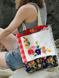 Vintage Boho Floral Art Canvas Bag elevenforest