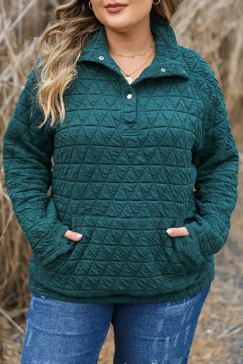 Quilted Blackish Green Sweatshirt