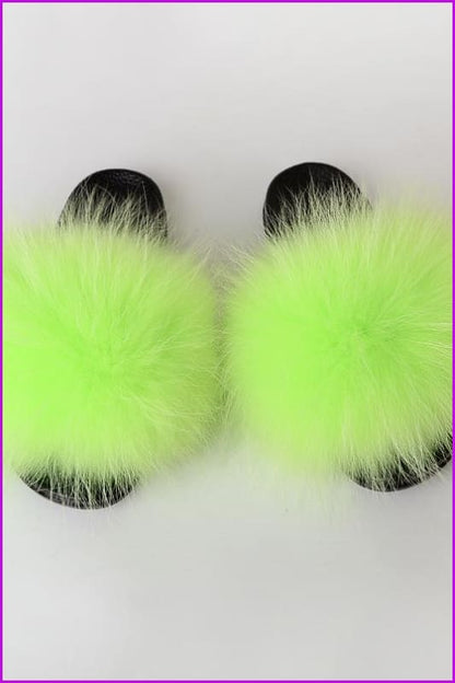{5-7 Days Wait for Make} New Color Raccoon Fur Slides F581