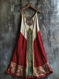 Vintage Celtic Totem Linen Halter Dress elevenforest