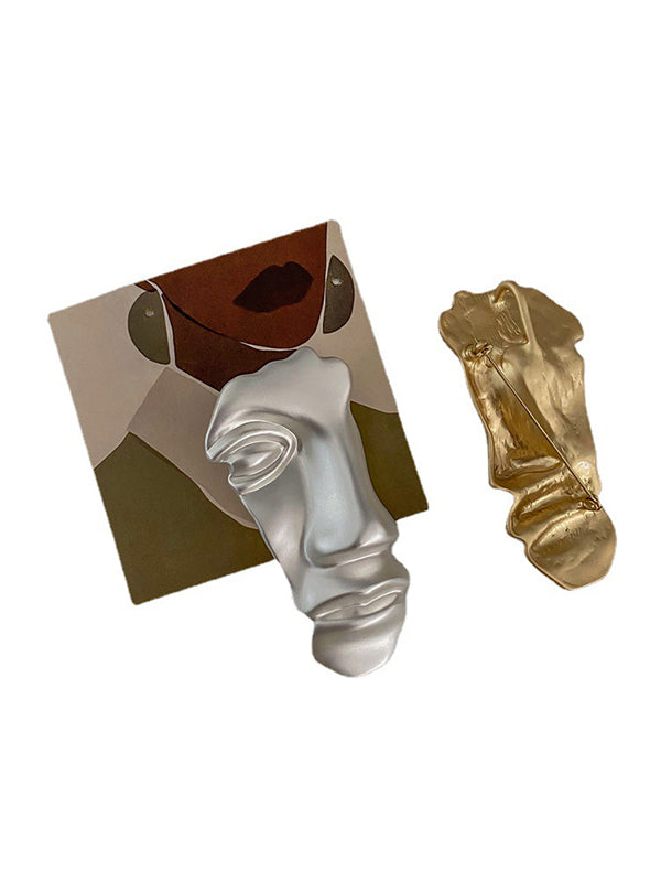 Artistic Retro Matte Mask Brooch