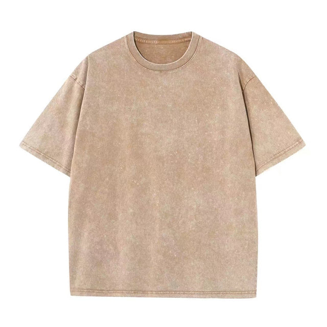 ’s Washed T-shirts Street Hip Hop Retro Punk T Shirt Harajuku Cotton Short Sleeve Acid Wash Tshirts Top