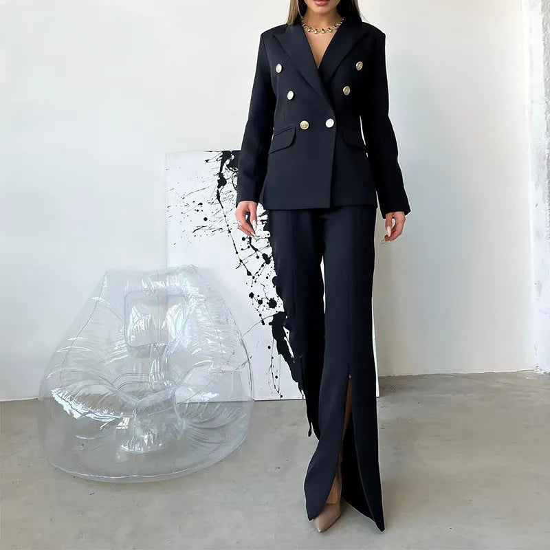 Clothing Spring Autumn Long Sleeve Suit Business Work Pant Two-piece Set