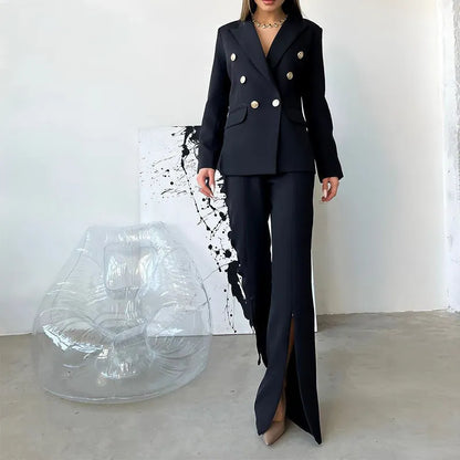 Clothing Spring Autumn Long Sleeve Suit Business Work Pant Two-piece Set