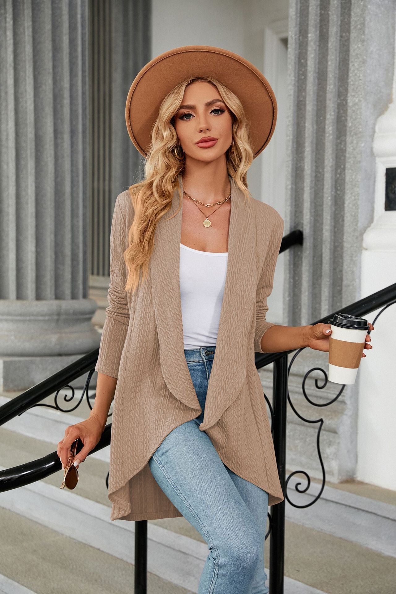 Autumn Winter Long Sleeve Color Loose Cardigan Top Knitting Coat