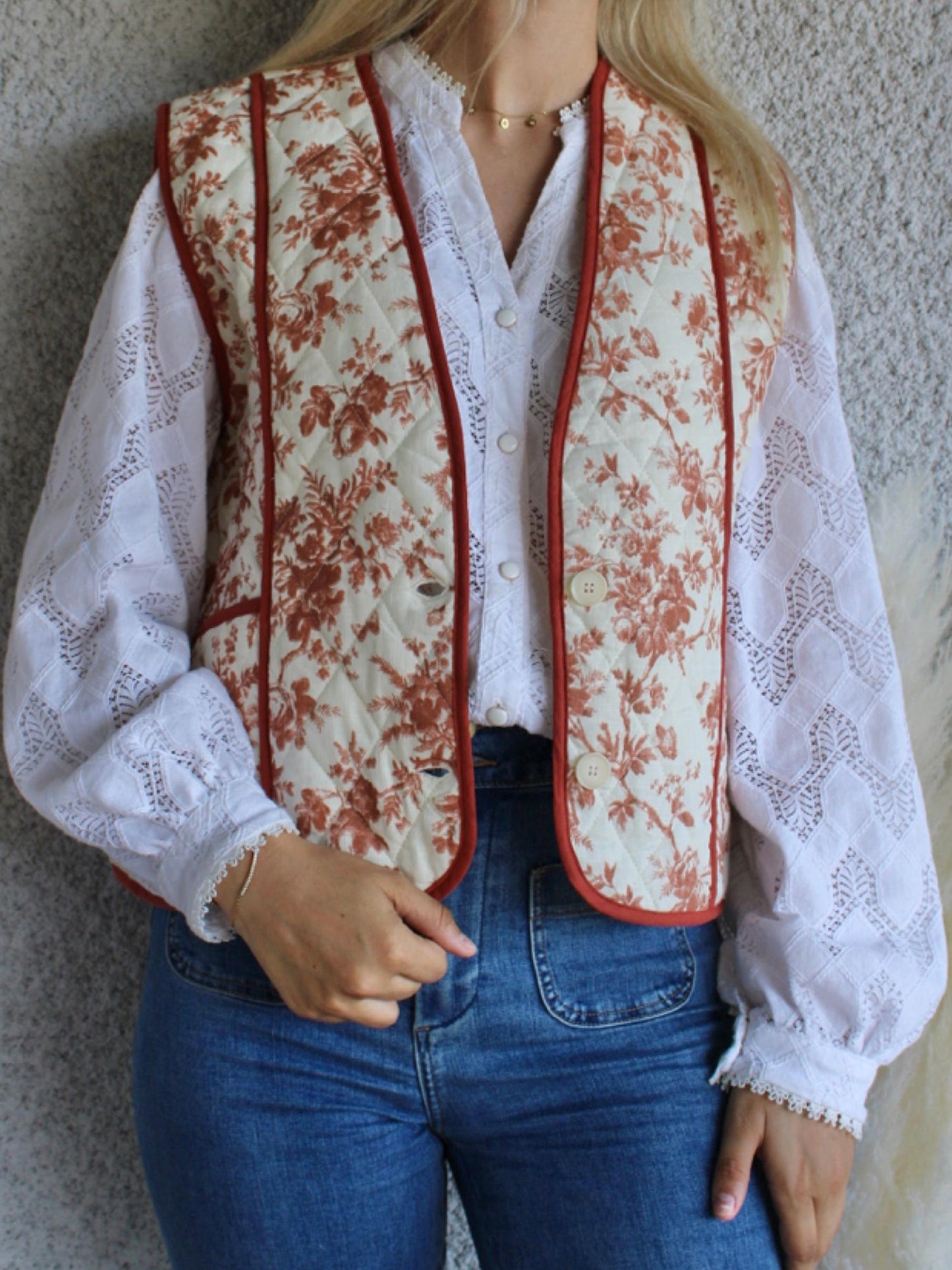 Printed Padded Waistcoat