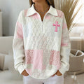 Women's Vintage Floral Cross Patchwork Zip-up Hoodie elevenforest