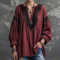 Women's Floral Art Print Linen Tops elevenforest