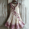 Vintage Celtic Knot With Cherry Blossoms Pattern Linen Tank Dress elevenforest