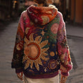 Halloween Themed Star And Moon Pearl Embroidery Gradient Hoodie elevenforest
