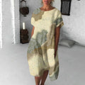 Japanese Flowers Art Flowy Midi Dress elevenforest