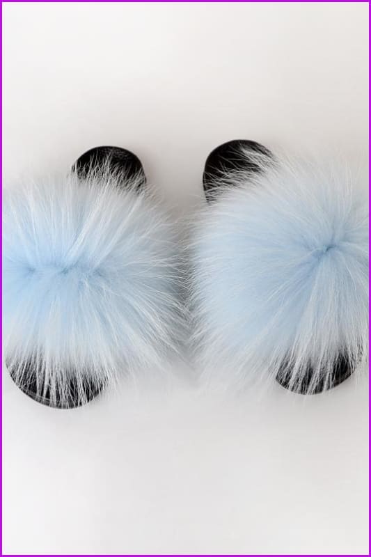{5-7 Days Wait for Make} New Color Raccoon Fur Slides F581
