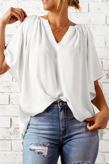 Split Joint V Neck T-shirts(6 Colors)