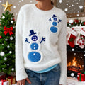 Comstylish Christmas Snowman Women's Flannel Sweater