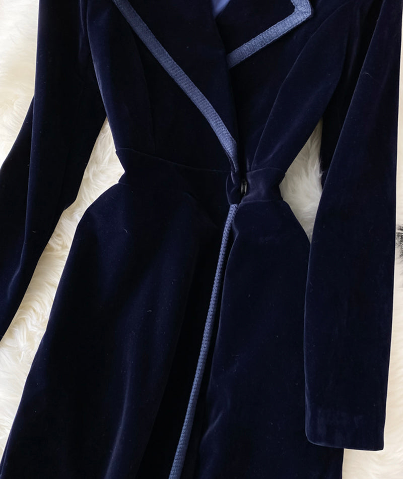 Velvet Long Coat Dress P300