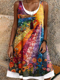 Women's Art Painting Hippie Print Tank Dress