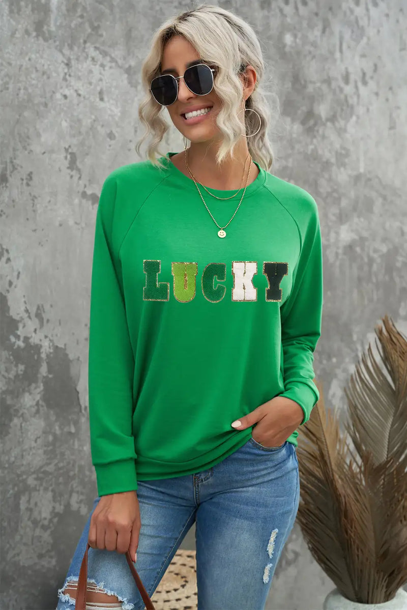 Lucky Green St Patricks Embroidered Sweatshirt