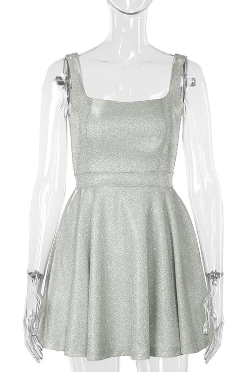 Color Backless U Neck Vest Dresses