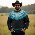 Men's Plus Size Icelandic Knit Jacquard Warmth Felt Art Sweater elevenforest