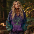 Women's Viking Tree Of Life Cozy Warm Zip-up Cardigan elevenforest