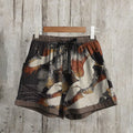 Women's Crane Japanese Art Loose Casual Short Pants elevenforest