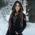 Women's Vintage Viking Totem Celtic Knot Pocket Hooded Sweater elevenforest