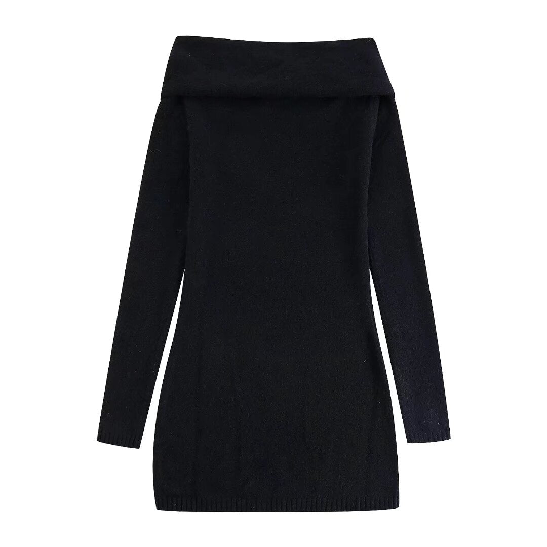 Spring Knitted Pleated Mini Dress – Decorative and Stylish