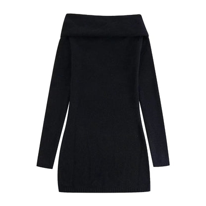 Spring Knitted Pleated Mini Dress – Decorative and Stylish
