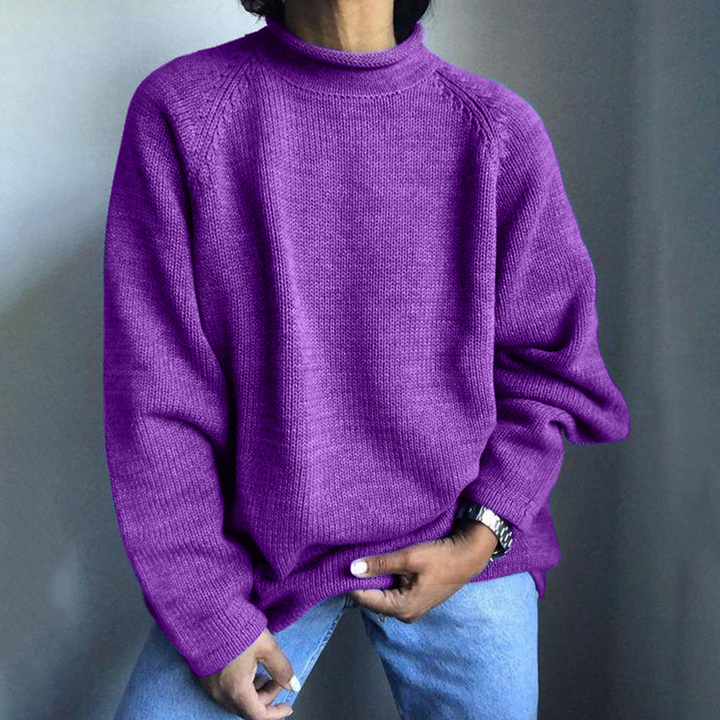 Solid Color Pullover Loose Mid Turtleneck Sweater elevenforest