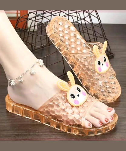 Blue Crystal Transparent Flat Bottomed Slippers Ap1039