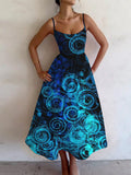 Women's Vacation Retro Art Print Dress