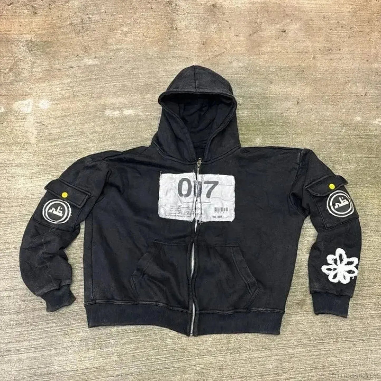 Dark Zipper Joined Hoodie