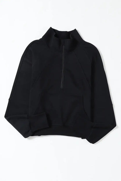 Black Ribbed Thumbhole Sweatshirt