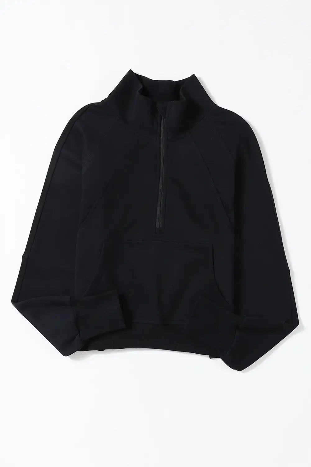 Black Ribbed Thumbhole Sweatshirt