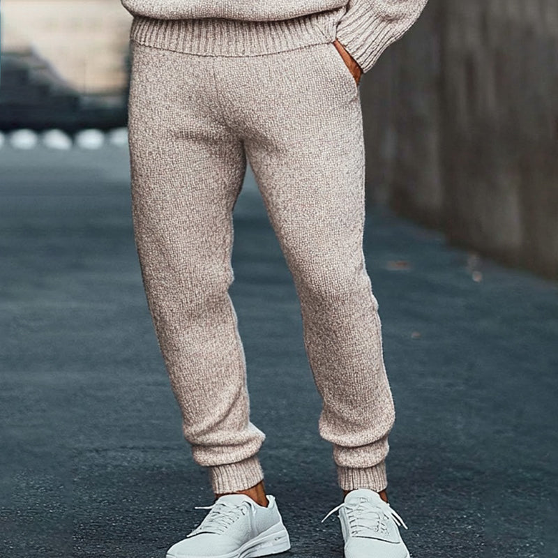 Stylish Wool Half Zipper Sweater And Knitted Pants Two-Piece Set elevenforest