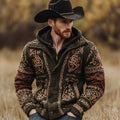 Men's Vintage Chunky Cozy Knit Hooded Cardigan elevenforest