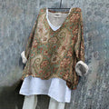Paisley Art Pattern Linen Blend Tunic elevenforest