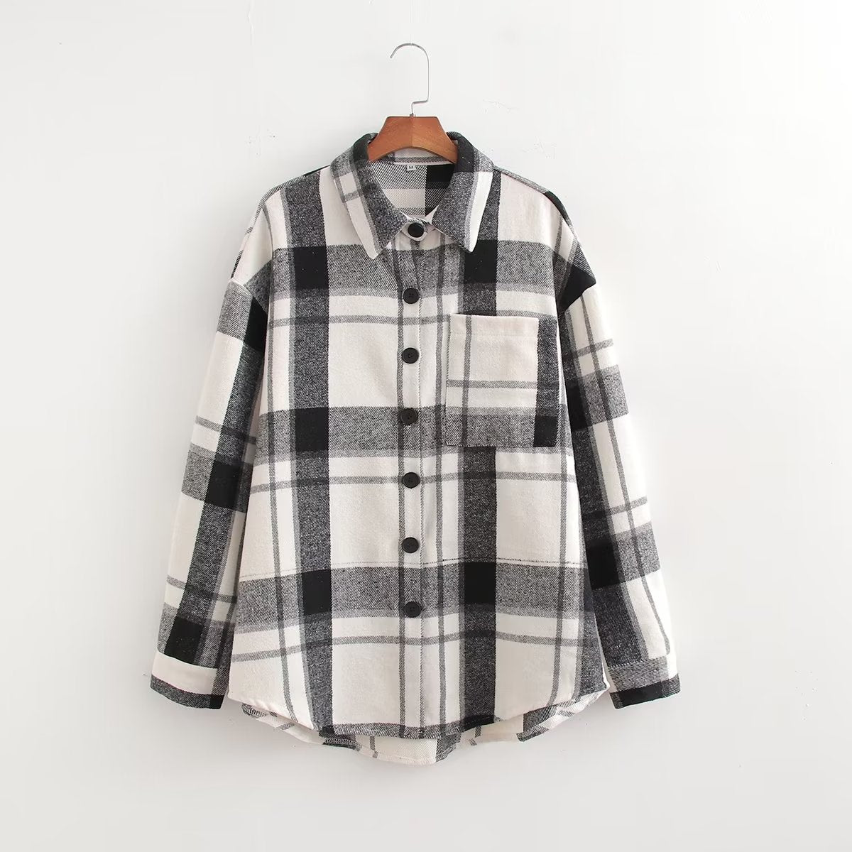 Autumn Plaid Brushed Shirt College All Matching Cardigan