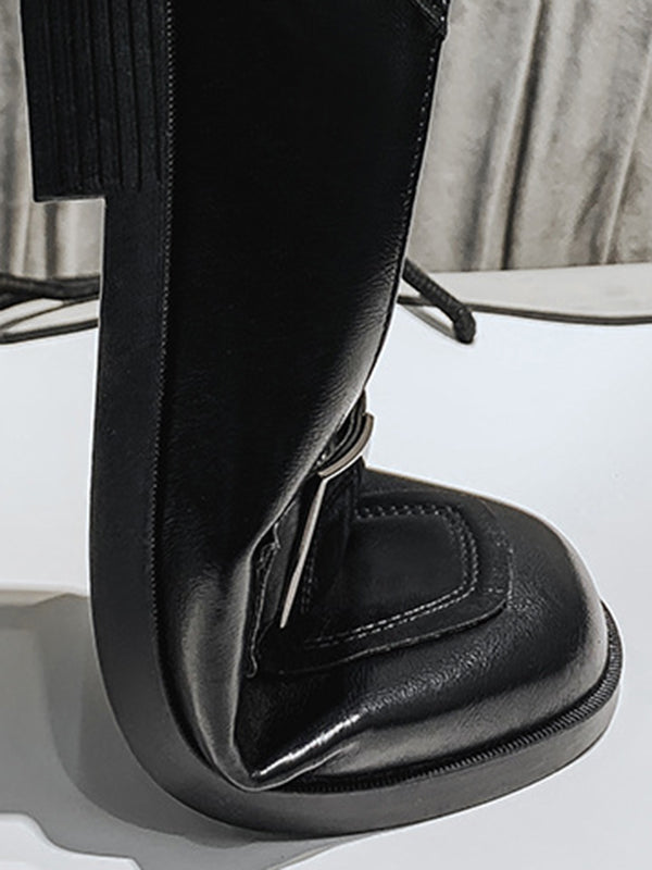 Shallow Cut Square-toe Loafers