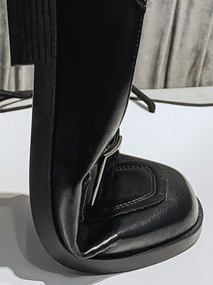 Shallow Cut Square-toe Loafers