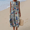Women's Vintage Floral Check Print Dress elevenforest