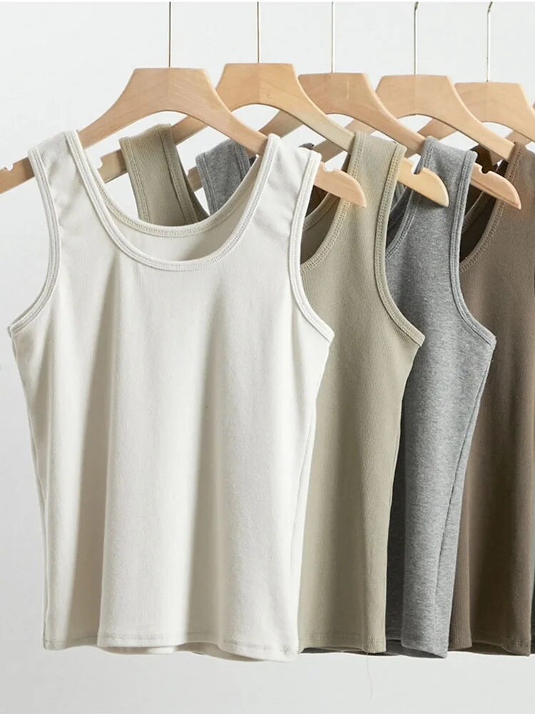 Summer Ribbed Knitted Tank Tops Off Shoulder Crop Tops Basic Shirts Suspender Sport Vest Slim Y2k Tops New