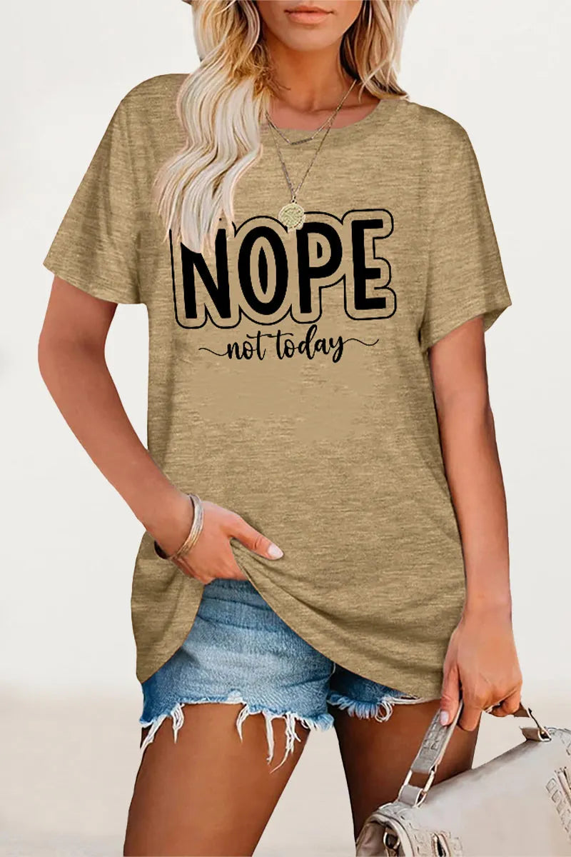 Letter Print O Neck T-shirts