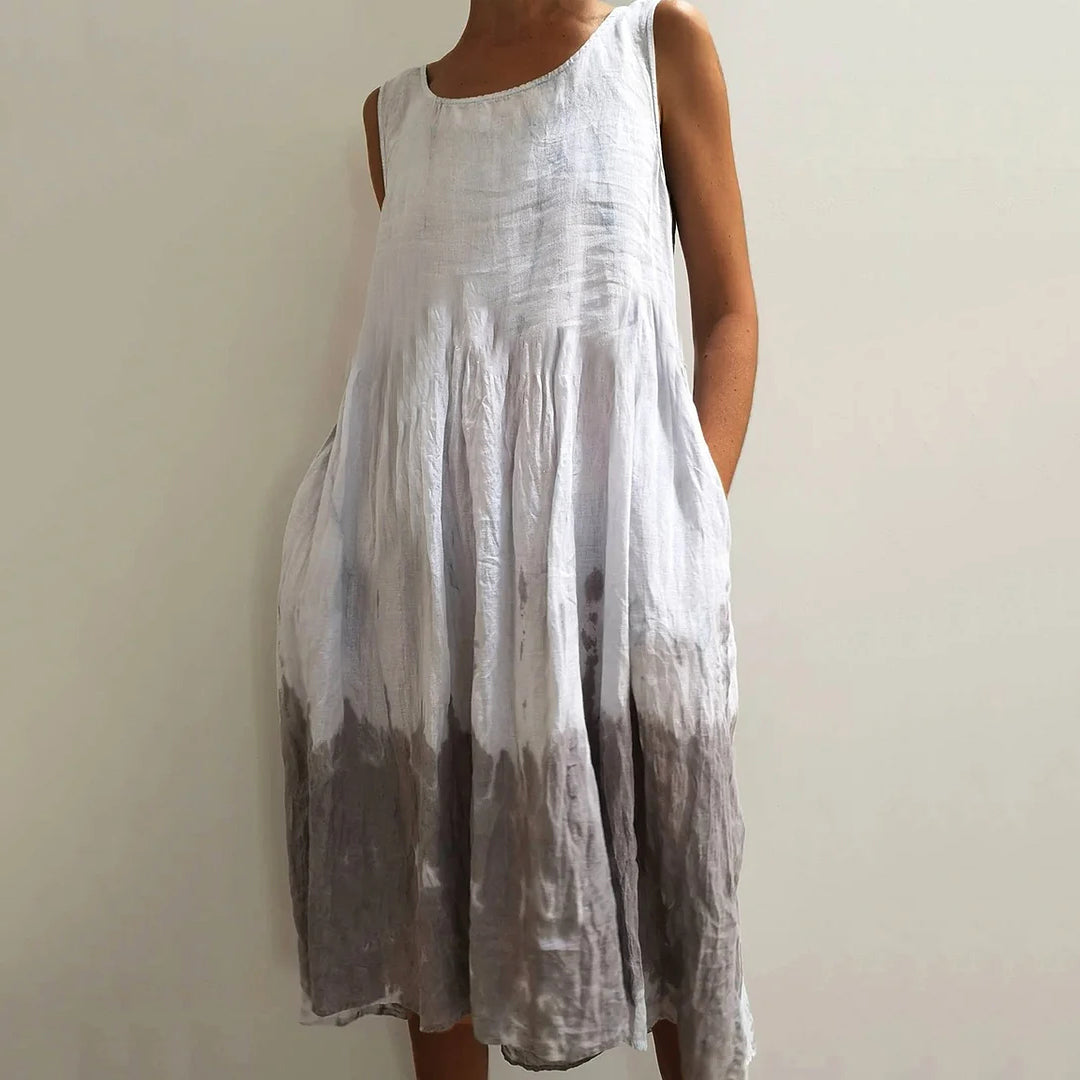 Vintage Gradient Linen Tank Dress elevenforest